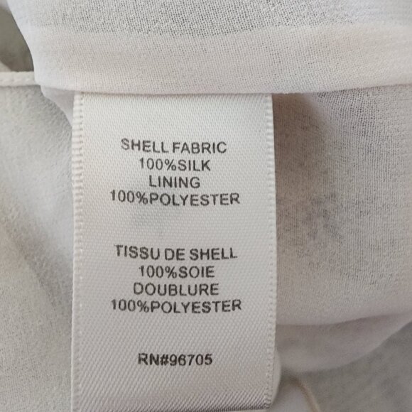 Rebecca Taylor Dress Silk A-Line Sleeveless V-Neck Midi Lined Neutral Size 0 - Picture 9 of 10